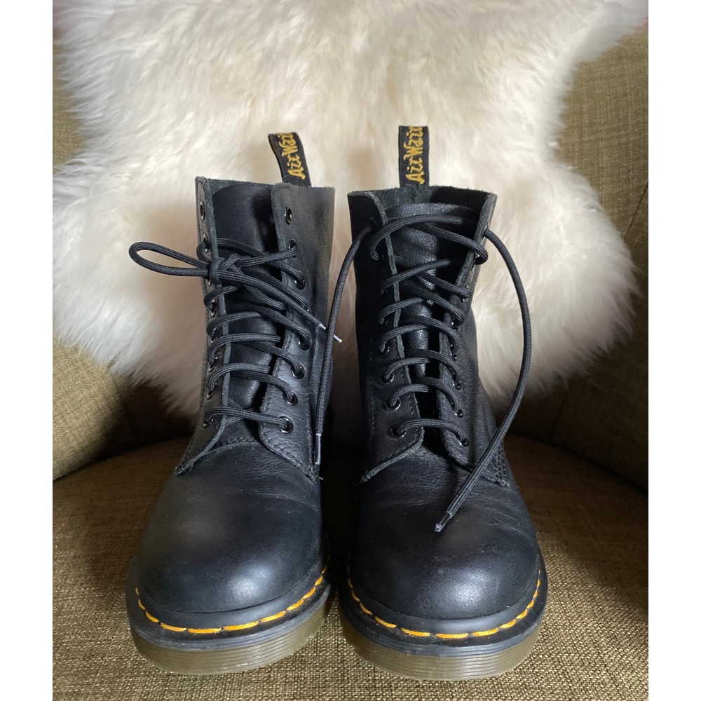 Dr Martens Pascal Black Leather Lace Up Boots Womens Size 7 US 38 EU